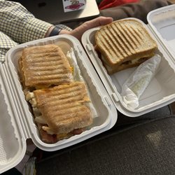 Grounder Cafe - Chicken Chipotle Chicken & Bacon Panini vs. Gluten Free Version (same price, 1/2 the size)