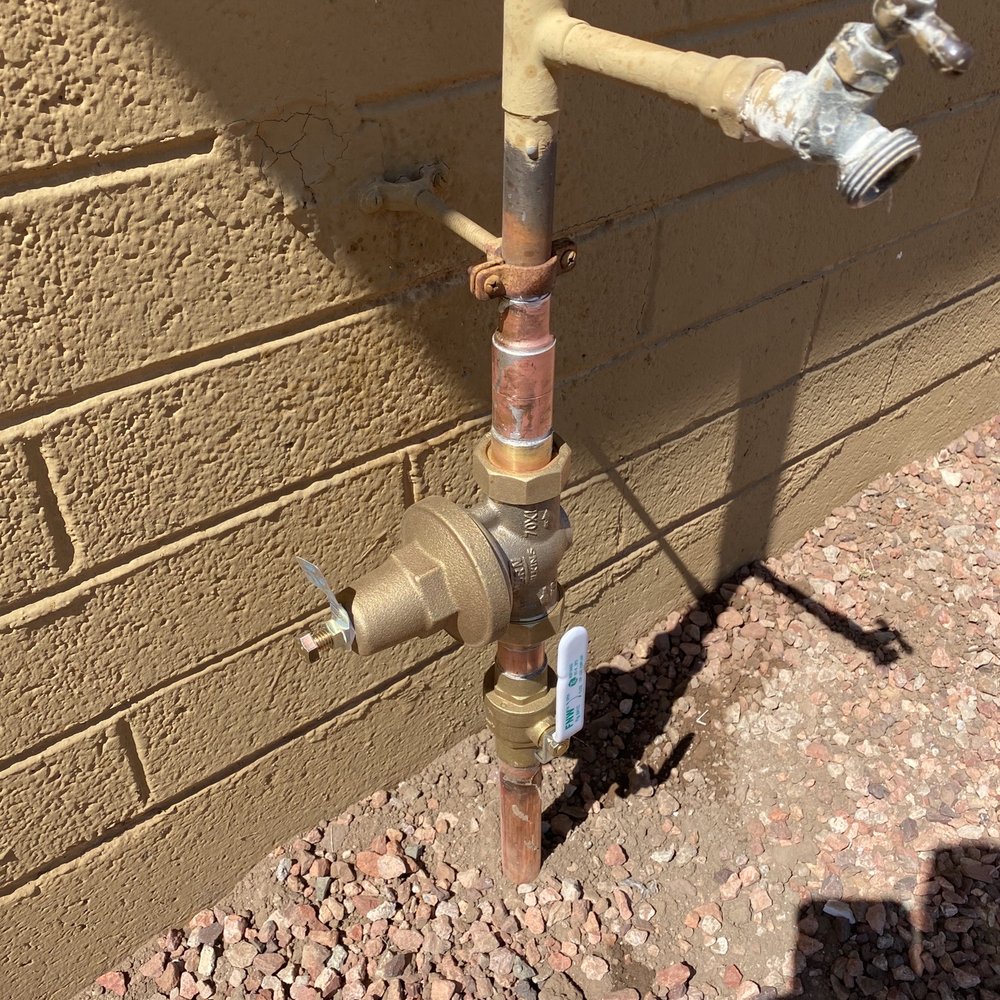 Cactus Rooter - Replaced shutoff and pressure regulator valve. Making them easily accessible in the future. The pressure valve was previously underground. - Plumbing Near Me Cactus Rooter - Replaced shutoff and pressure regulator valve. Making them easily accessible in the future. The pressure valve was previously underground. - Plumbing Near Me