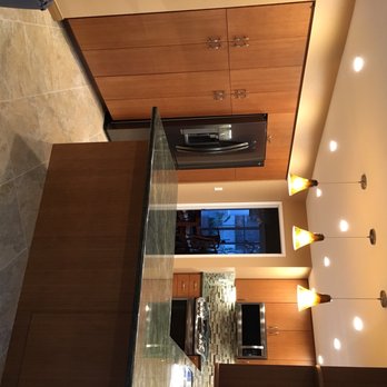 Picasso Cabinet - Tropical green granite with custom bamboo cabinets - Cabinetry Near Me - San Diego, California