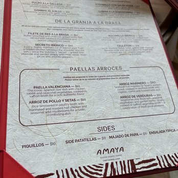Amaya - Menu - Spanish Near Me - Río Grande, Puerto Rico