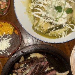 Suizas Enchiladas and Beef Fajitas - Medium* Suizas Enchiladas and Beef Fajitas - Medium*