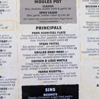 Monkless Belgian Ales - Mussels/fries, Mains menu. Tue lunch 2024-07-02 - Belgian Near Me - Bend, Oregon Monkless Belgian Ales - Mussels/fries, Mains menu. Tue lunch 2024-07-02 - Belgian Near Me - Bend, Oregon