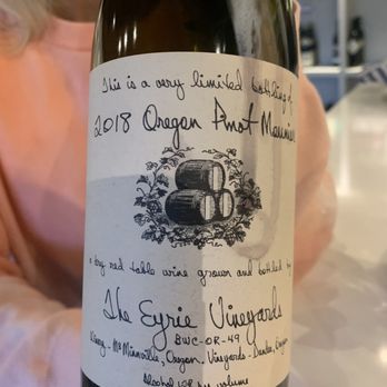 Oystertale - 2018 Eyrie Pinot from Oregon - Tapas/Small Plates Near Me - Friday Harbor, Washington