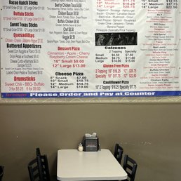 a menu on the wall a menu on the wall