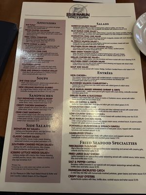 Menu photo 7 Blue Marlin Columbia, SC