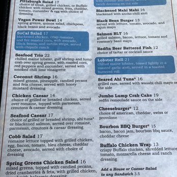Redfin Blues - Salad and Sandwich Menu - Seafood Near Me - Pittsburgh, Pennsylvania