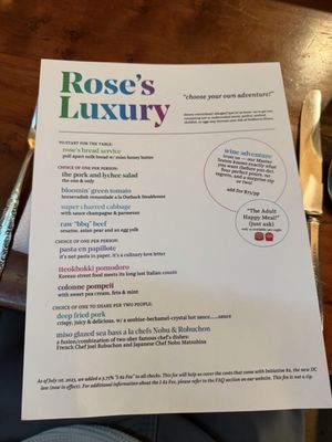 Menu photo 1 Rose's Luxury Washington, DC, DC