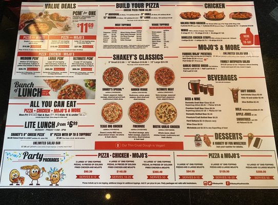 Menu photo 5 Shakey's Pizza Parlor Torrance, CA