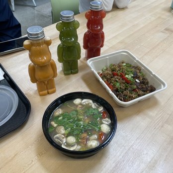 Kra-Pow Thai Eatery - Tom Yum soup and Chef's Special (Squid + chicken + egg, highly recommend!!!) - Thai Near Me - Stanton, California Kra-Pow Thai Eatery - Tom Yum soup and Chef's Special (Squid + chicken + egg, highly recommend!!!) - Thai Near Me - Stanton, California