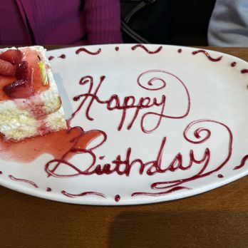 Olive Garden Italian Restaurant - Strawberry Cream Cake for the complimentary birthday dessert - Italian Near Me - Salinas, California