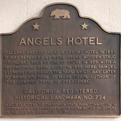 Calaveras Coins & Jewelry - Plaque on Historic Angels Hotel building & Home of Calaveras Coins & Jewelry