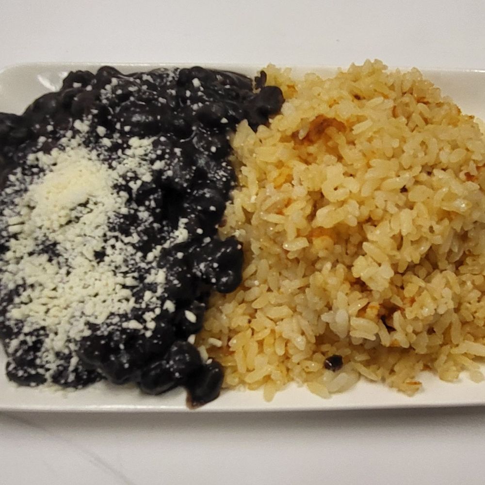 El Azul Taqueria - Black Beans & Spanish Rice that comes with the 3 Taco Plate. - Tacos Near Me - Honolulu, Hawaii