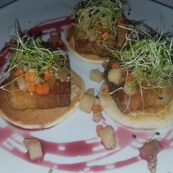 Kincaid Grill - pork belly appetizer. March 2018 menu - New American Near Me - Anchorage, Alaska