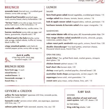 Sugarcane - brunch menu (1-18-2019) - Cocktail Bars Near Me - Las Vegas, Nevada