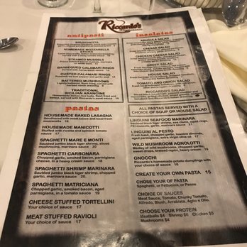Riccardo's - Menu - Italian Near Me - Amherstburg, Ontario