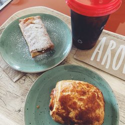 Aroma Espresso Bar - Apple danish (left) and a chocolate croissant