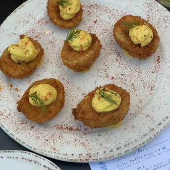 The Oakmont - Fried deviled eggs with truffle. Intriguing - American Near Me - Indianapolis, Indiana The Oakmont - Fried deviled eggs with truffle. Intriguing - American Near Me - Indianapolis, Indiana