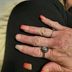 Lee Spa Nails - nails that popped off.  I actually did one myself as a fill in so that it didn't look terrible . I glued the one on that's in the pic