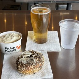 The place was too packed to eat there, so I walked over to Lion's Roar Brewery for the full bagel and beer experience. The place was too packed to eat there, so I walked over to Lion's Roar Brewery for the full bagel and beer experience.