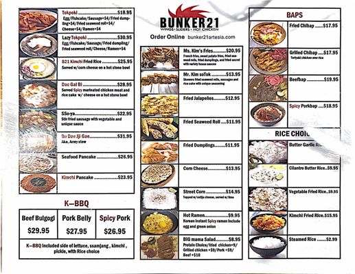 Menu photo 3 Bunker21 Artesia, CA