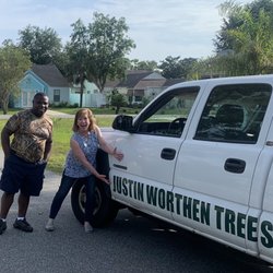 Justin Worthen Tree Service - Justin and truck