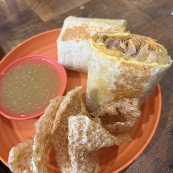 Lola’s by MFK - Jeepney Breakfast Burrito with chicken adobo - Filipino Near Me - Anaheim, California