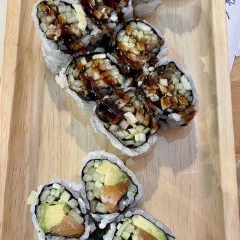 Akino - Top to bottom: Spicy Salmon, Eel Cucumber, and Alaska rolls - Sushi Bars Near Me - Elmhurst, New York Akino - Top to bottom: Spicy Salmon, Eel Cucumber, and Alaska rolls - Sushi Bars Near Me - Elmhurst, New York