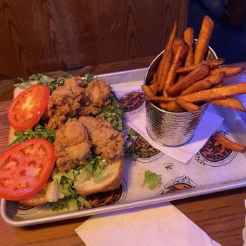 Fish Market Restaurant - Shrimp po'boy with sweet potato fries - Seafood Near Me - Alexandria, Virginia
