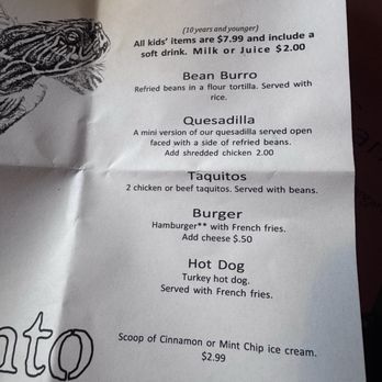 El Encanto - Kids menu - quesadilla did not come served open faced - Mexican Near Me - Cave Creek, Arizona