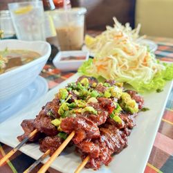 Beef skewer.