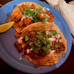 Gator and steak street style tacos.