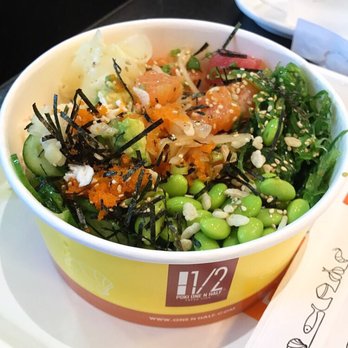 Poki One N Half - Salmon/tuna poke bowl with every side (ig: @joyceeliangg) - Poke Near Me - San Diego, California