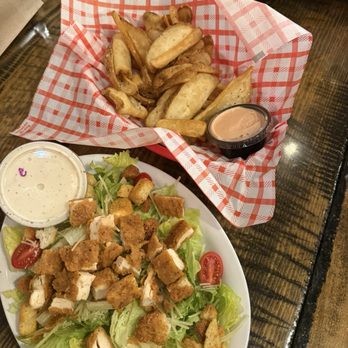 Club Mecca - Cesare salad with spicy chicken and a side of fries - American Near Me - Price, Utah