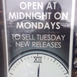 Bull Moose - Open midnight Mondays for early release of Tuesday movies