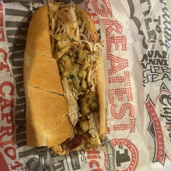 Capriotti's Sandwich Shop - The Bobbie Sub Combo Turkey, Stuffing, and Cranberry Sauce - Sandwiches Near Me - Indianapolis, Indiana Capriotti's Sandwich Shop - The Bobbie Sub Combo Turkey, Stuffing, and Cranberry Sauce - Sandwiches Near Me - Indianapolis, Indiana