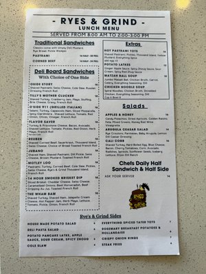 Menu photo 7 Rye's and Grind Oceanside, CA Menu photo 7 Rye's and Grind Oceanside, CA