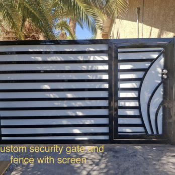 Land Design - Custom fence and gate with privacy screen - Landscape Architects or Designers Near Me