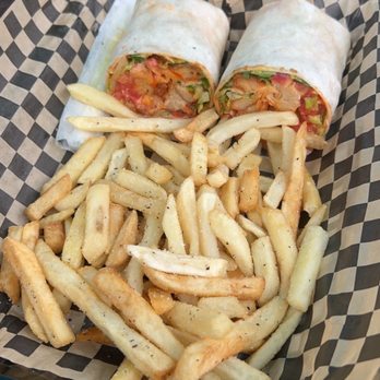 The Green Owl Cafe - Buffalo Wrap + Fries - Vegetarian Near Me - Madison, Wisconsin
