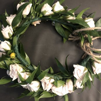 Bella Blooms - Wedding hair crown, I asked for extra babies roses and she did it! With twine! Your it! - Florists Near Me - Anaheim, California