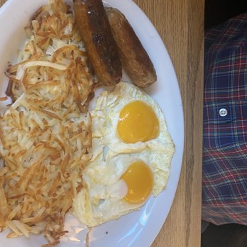 Lumberjack Cafe - Two egg , choice bacon or sausage, has browns or potatoes. - Breakfast & Brunch Near Me - Big Bear City, California Lumberjack Cafe - Two egg , choice bacon or sausage, has browns or potatoes. - Breakfast & Brunch Near Me - Big Bear City, California