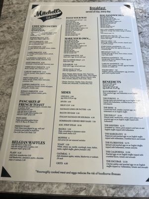 Menu photo 1 Mitchell's Restaurant Vernon Rockville, CT Menu photo 1 Mitchell's Restaurant Vernon Rockville, CT