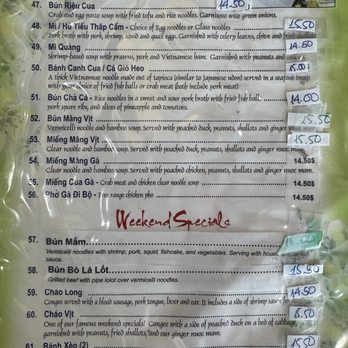 Huong Binh - Menu - Vietnamese Near Me - Seattle, Washington