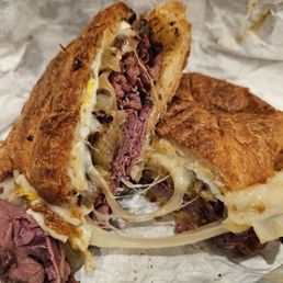 Pastrami egg and cheese. Definitely was great on the croissant.
