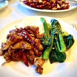 Renee's Place - Spicy chicken morsels, Chinese broccoli