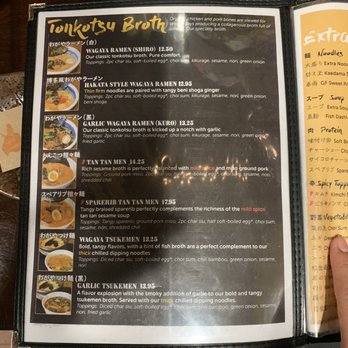 Wagaya - Menu 8/11/19 - Ramen Near Me - Honolulu, Hawaii