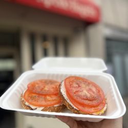 Apollo Bagels - Sesame Bagel with Cream Cheese & Tomato (~$7)