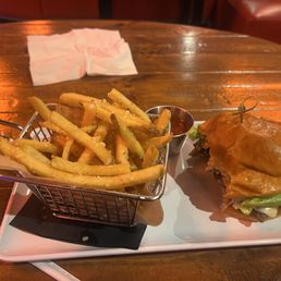 smash burger + garlic fries smash burger + garlic fries