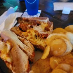 Ye Olde Mill Street Pub - Nona's meatball sandwich and house chips - amazing.