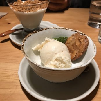 Soba Ichi - Buckwheat (I forgot the real name) gelato to die for!!! And the Okinawa kokuto mousse in the back! - Noodles Near Me - Oakland, California Soba Ichi - Buckwheat (I forgot the real name) gelato to die for!!! And the Okinawa kokuto mousse in the back! - Noodles Near Me - Oakland, California