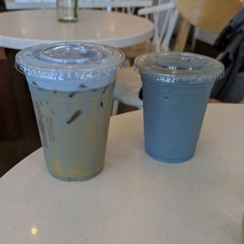 Toastique - My seafoam latte on the left and the blue mystique smoothie for my son. - Juice Bars & Smoothies Near Me - Rocklin, California Toastique - My seafoam latte on the left and the blue mystique smoothie for my son. - Juice Bars & Smoothies Near Me - Rocklin, California